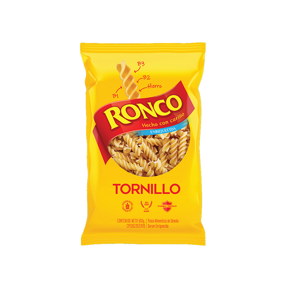 Pasta Tornillo Ronco con Vitamina 500 gr
