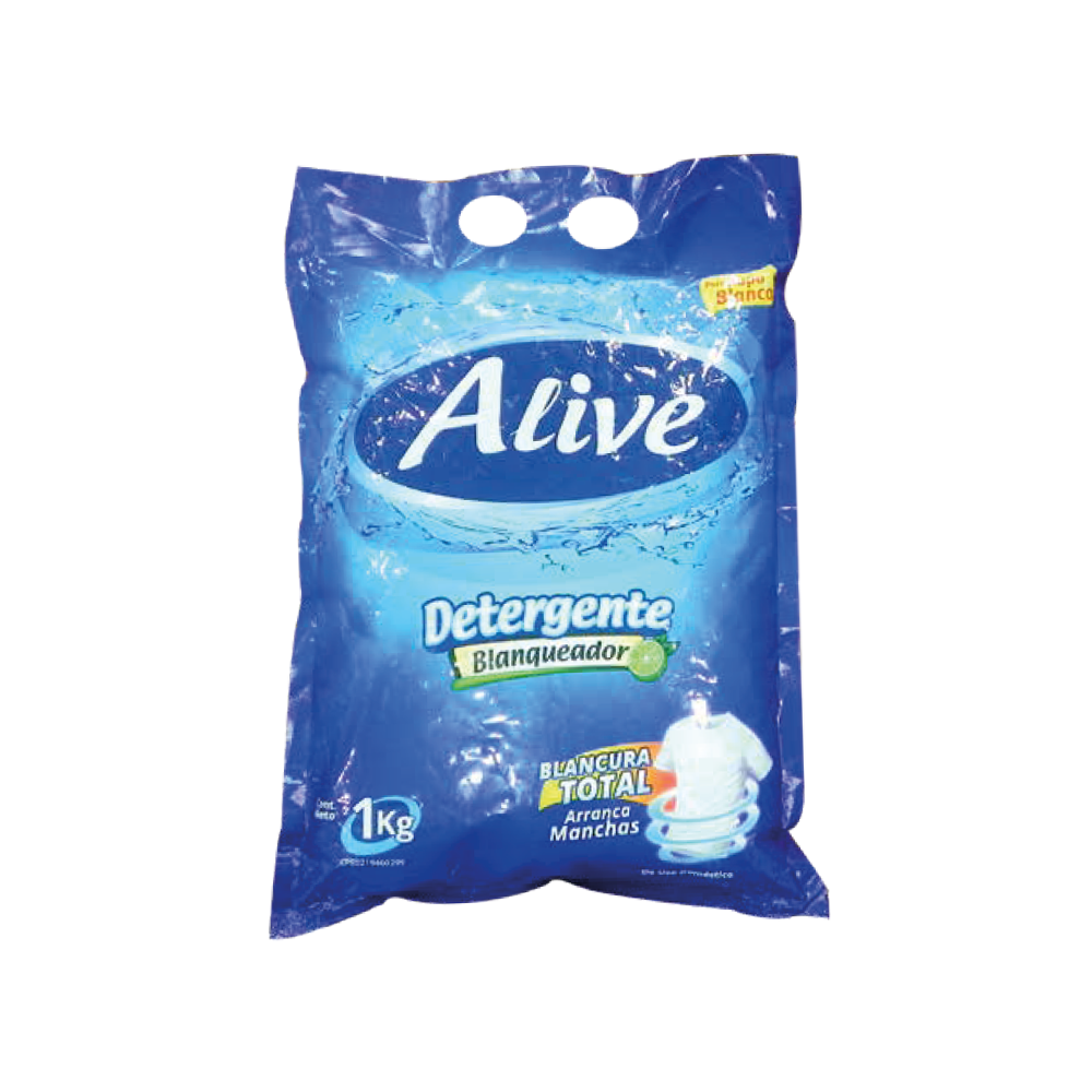 Detergente en polvo Alive Todo tipo de Ropa 1kg