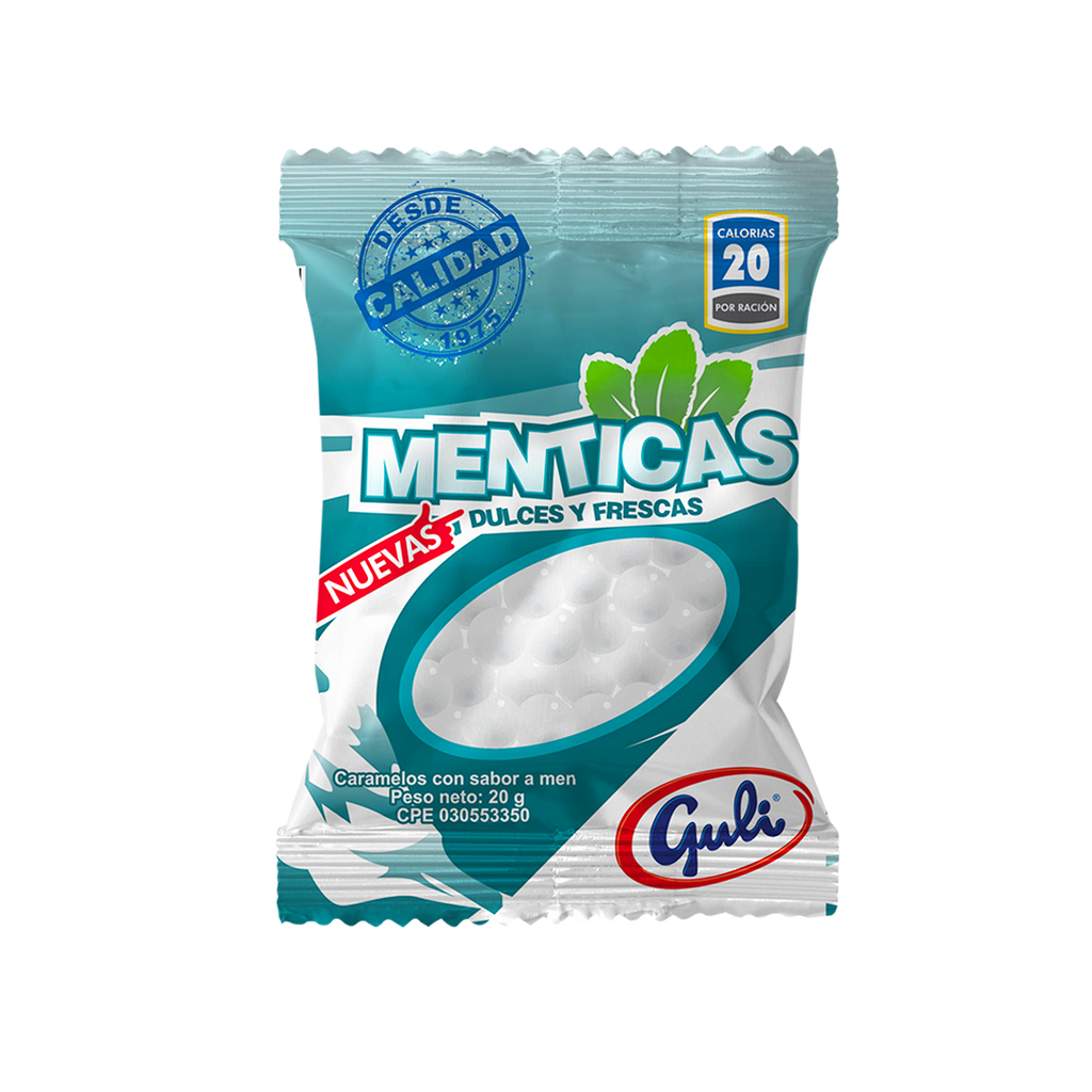 Menticas Dulces y Frescas Guli 18u x 20g