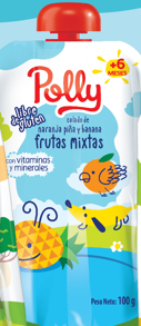 Colado Pouch Polly Frutas Mixtas 100gr