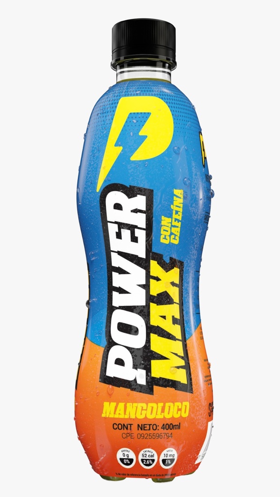 Power Max Mango Loco Bebida Energizante 400 ml