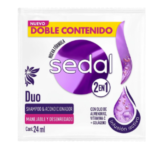 Shampoo Dos en 1 Sedal 24 ml