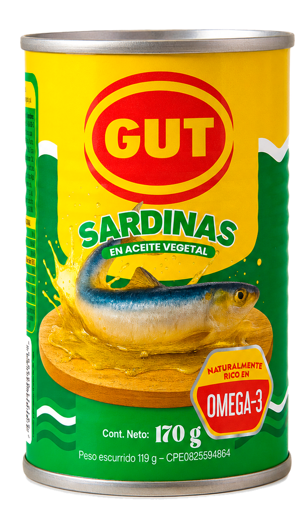 Sardinas GUT en Aceite Vegetal 170 gr