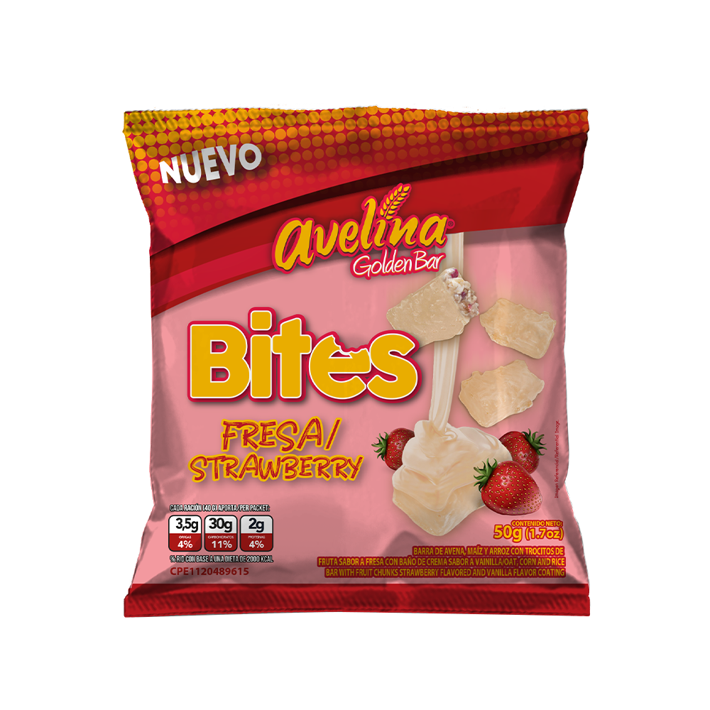 Bites Fresa Vainilla Avelina 50gr (4 Unidades)