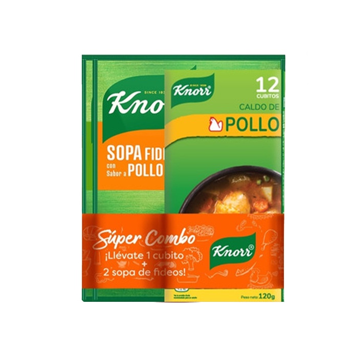 Combo Knorr 2 Sopas 60 gr. + 1 Cubitos 12 und