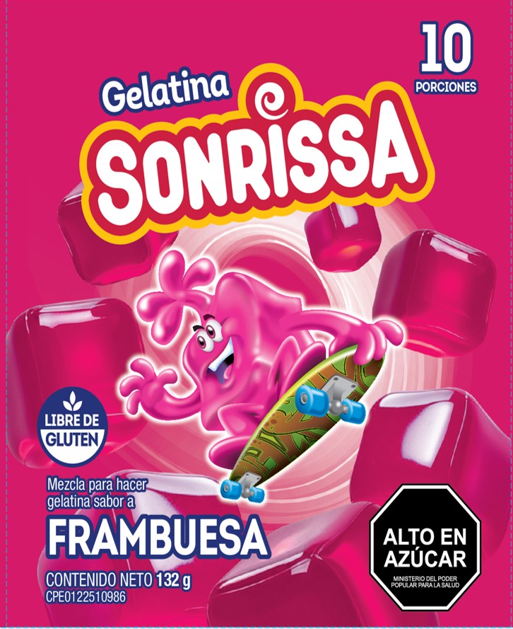 Gelatina de Frambuesa Sonrissa 66 G.