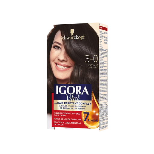 [7702045851663] Tinte Igora Vital 3-0 Castaño Oscuro Estuche 50 ml