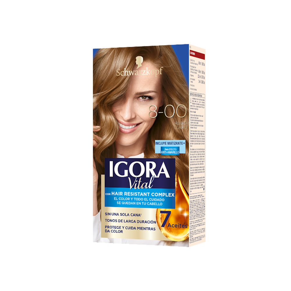 Tinte Igora Vital 8-00 Rubio Claro Estuche 50 ml