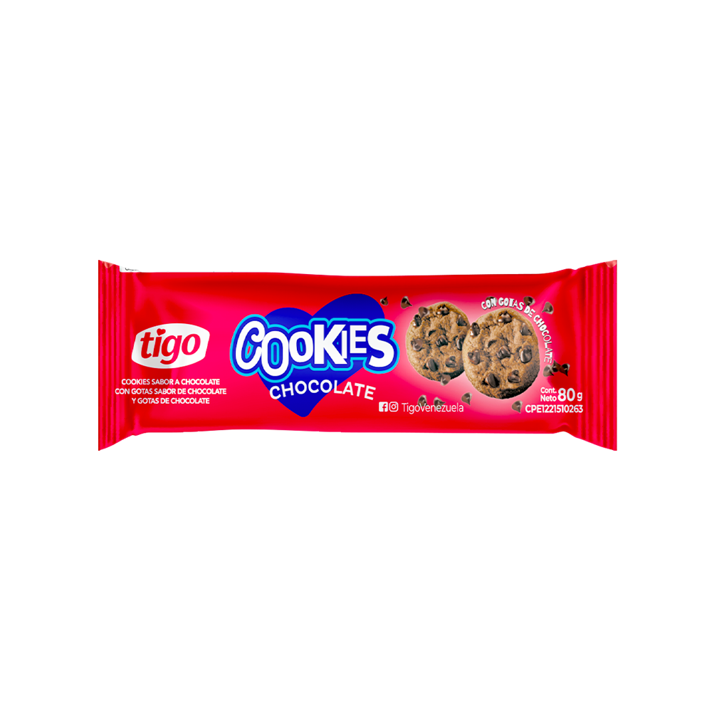 Galletas Chocolate con Chispas de Chocolate 80 gr Tigo