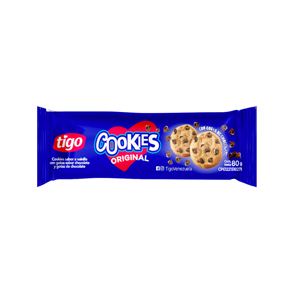 Galletas Vainilla con Chispas de Chocolate 40 gr Tigo