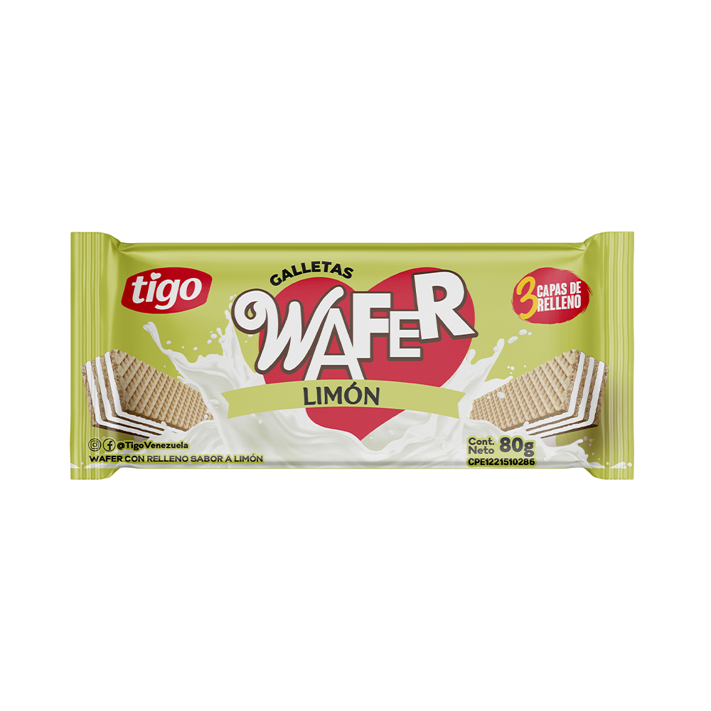 Galleta Wafer con Relleno de Limón 80 gr Tigo