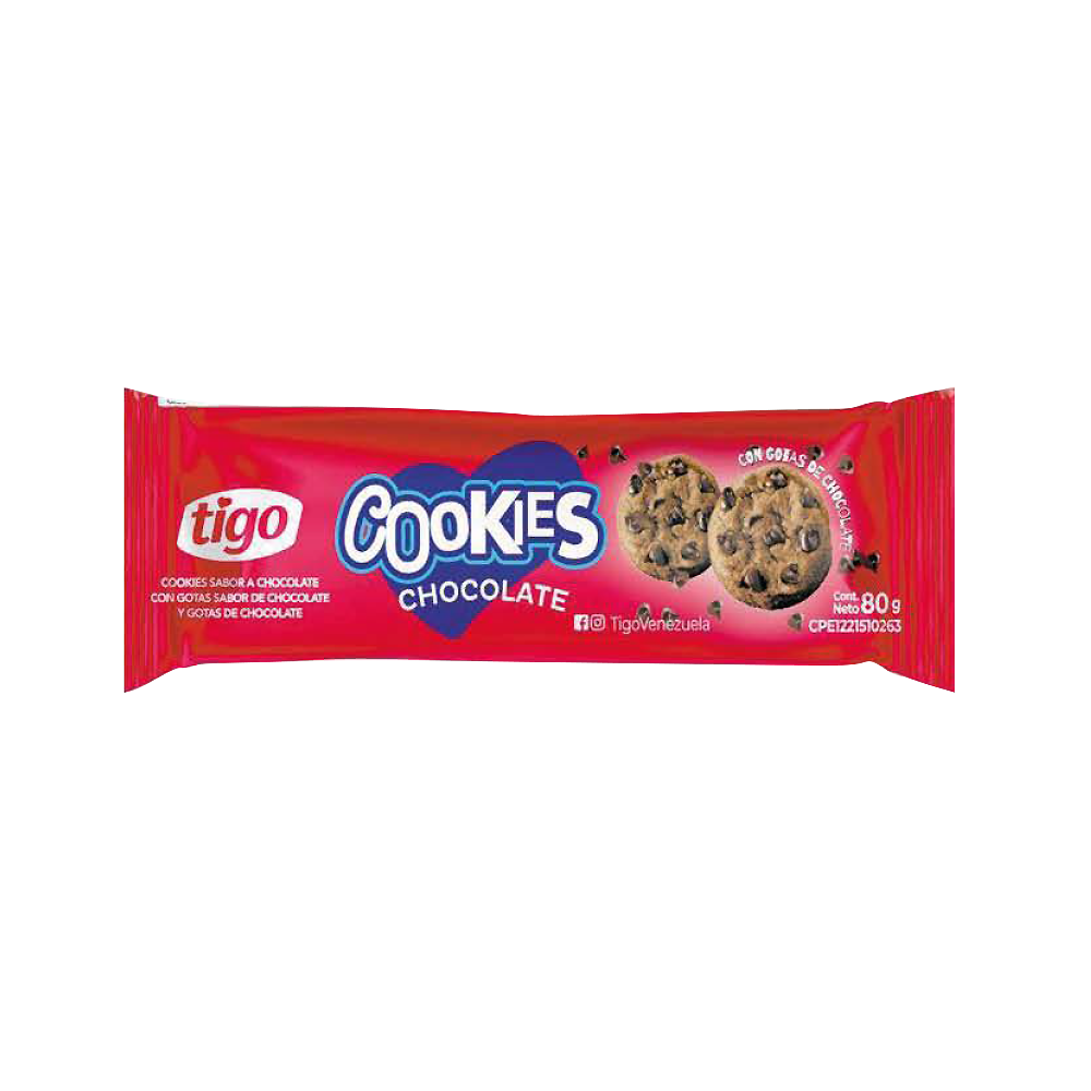 Galletas Chocolate con Chispas de Chocolate Display (8 x 40 gr) Tigo