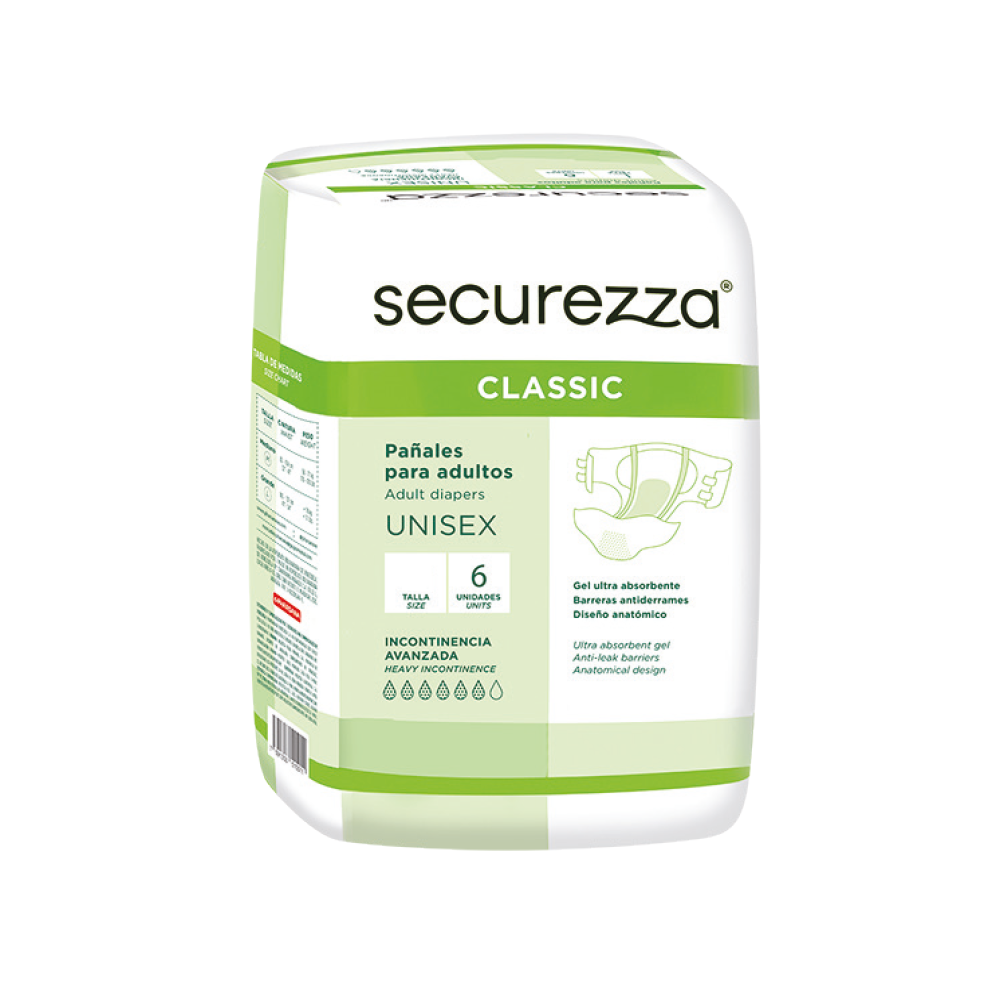 Pañal de Adulto Talla G Classic Regular Securezza 6 und 