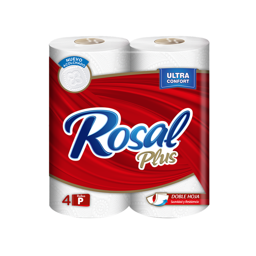[7591098000919] Papel Higiénico Rosal Plus – 4 rollos x180 hjs