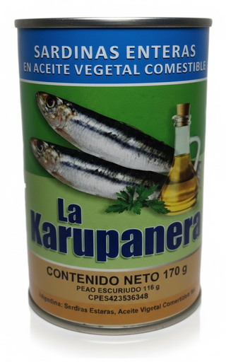 [7592679000151] Sardinas La Karupanera en Aceite Vegetal 170gr