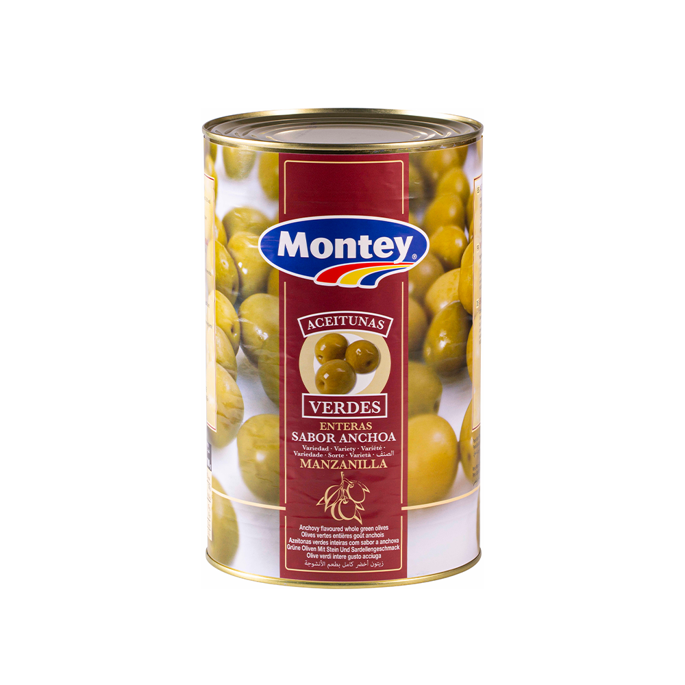 Aceitunas Verdes Enteras Sabor Anchoa Montey 4,1 kg