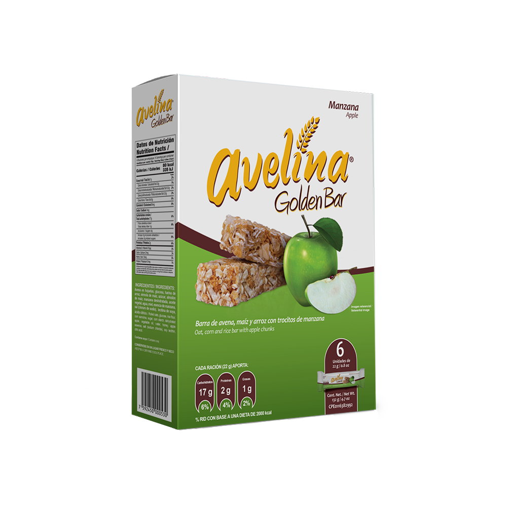 Barra Avena Manzana Avelina 132 gr (6 unidades)