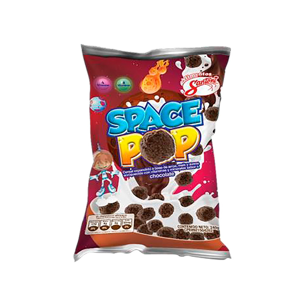Cereal Space Pop Santoni Sabor Chocolate 240 gr.