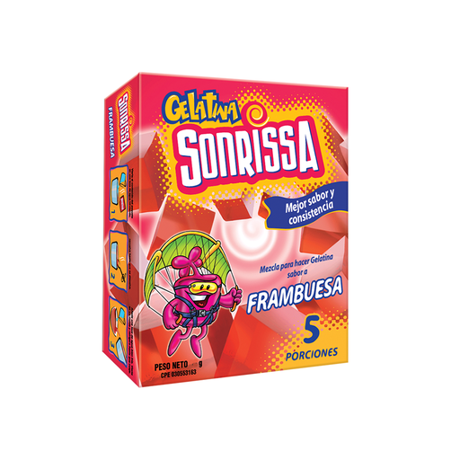 [7591112061902] Gelatina de Frambuesa Sonrissa 66 G.