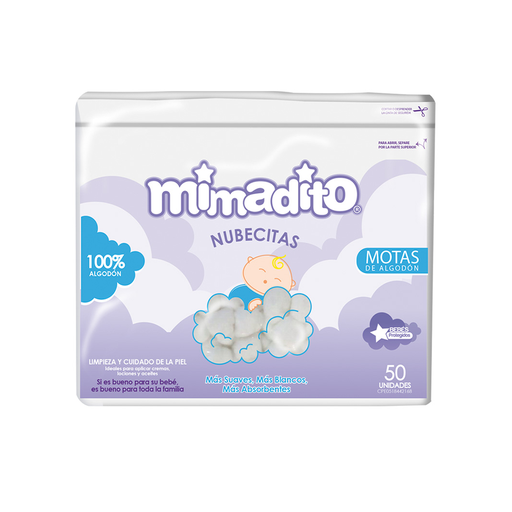 [7591248811105] Motas de Algodón Mimadito (50 Unidades)
