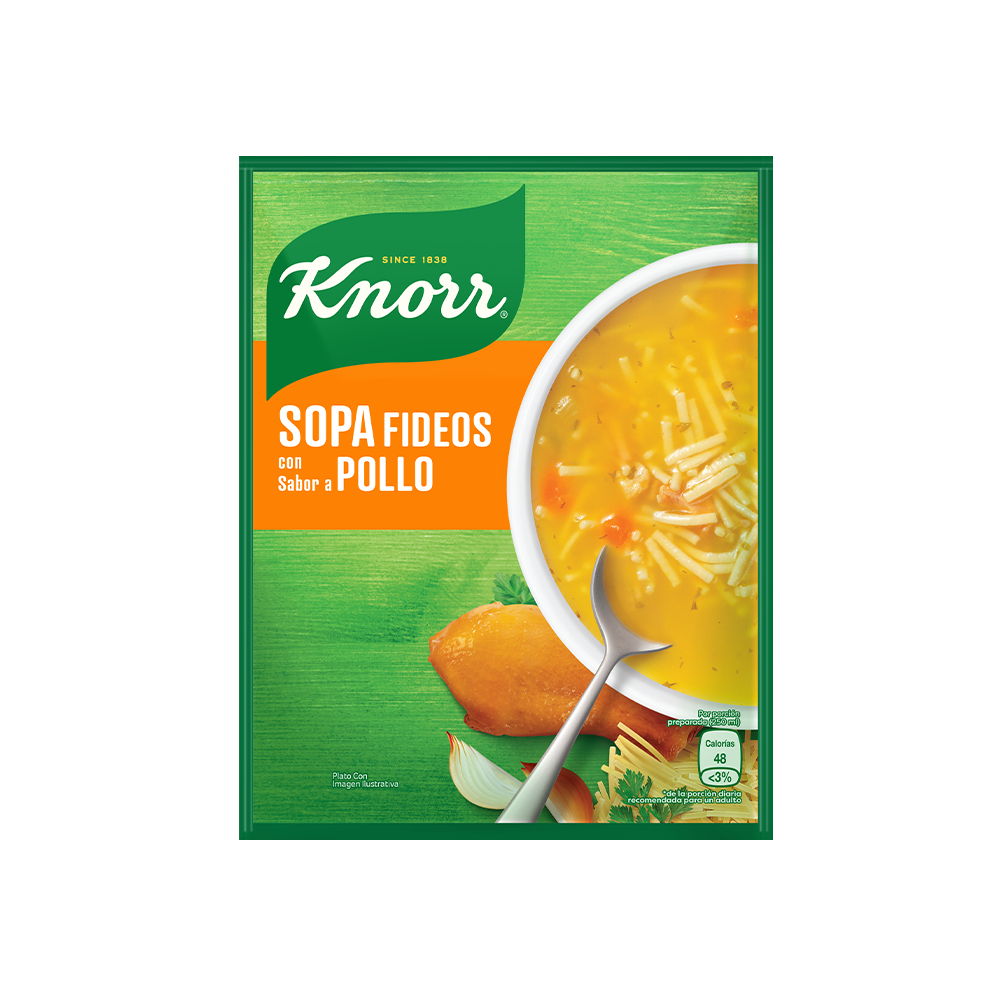 Sopa Instantánea de Fideos con Sabor a Pollo Knorr 60 gr