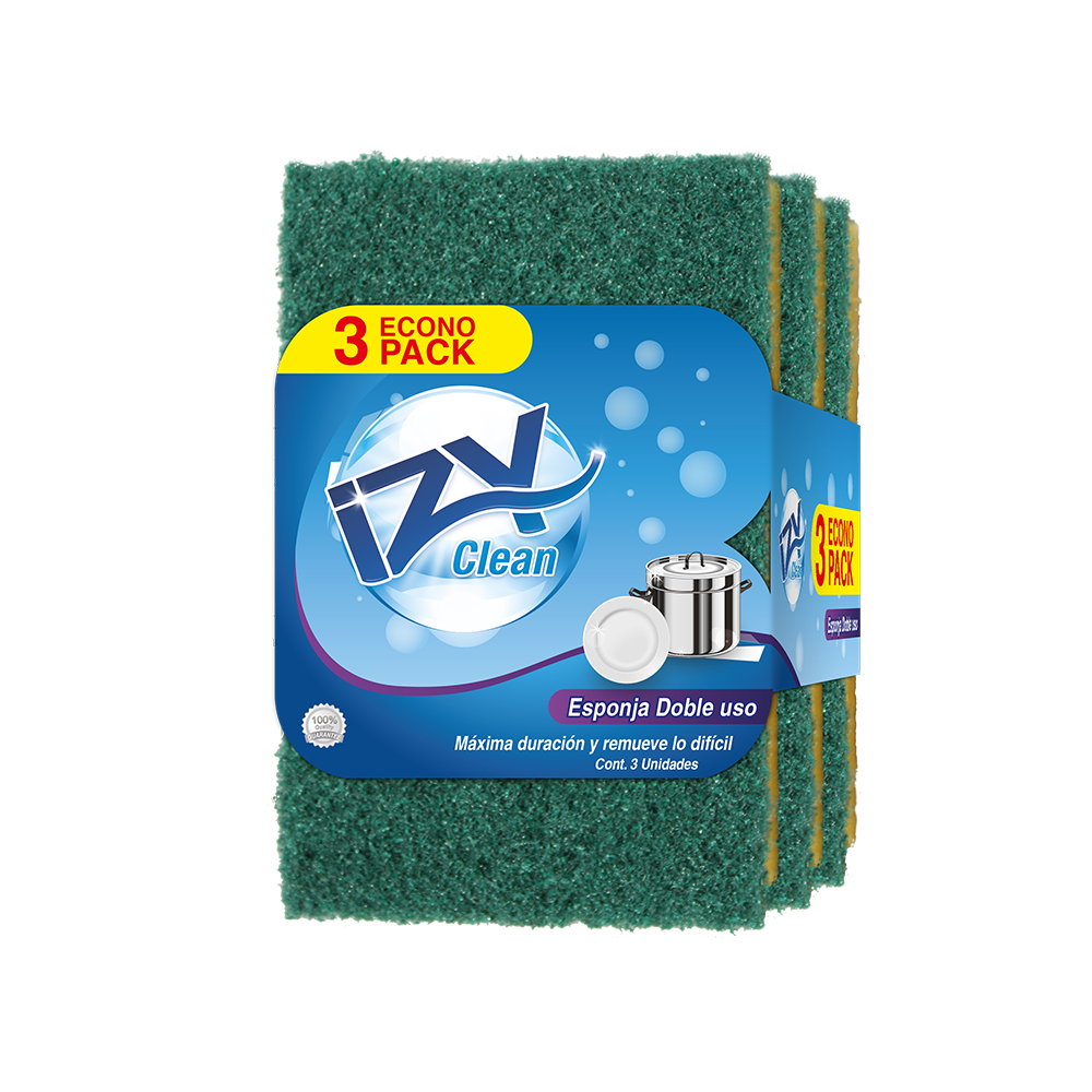 IzyClean Esponja Doble Uso Economica (3Pack)