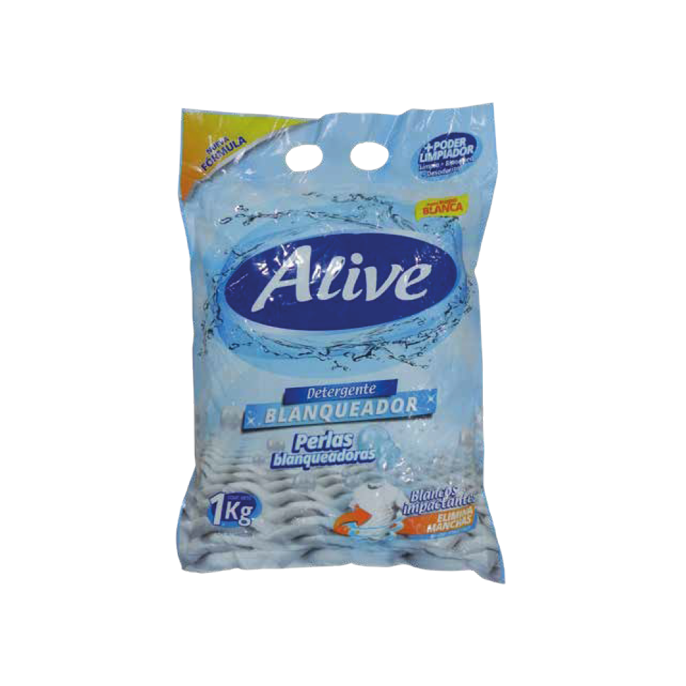 Detergente en polvo Alive Blanqueador Perla 1kg