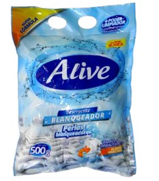 Detergente en polvo Alive Blanqueador Perla 500g