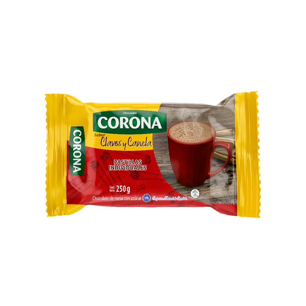 Chocolate Corona Sabor Clavo y Canela 250gr.