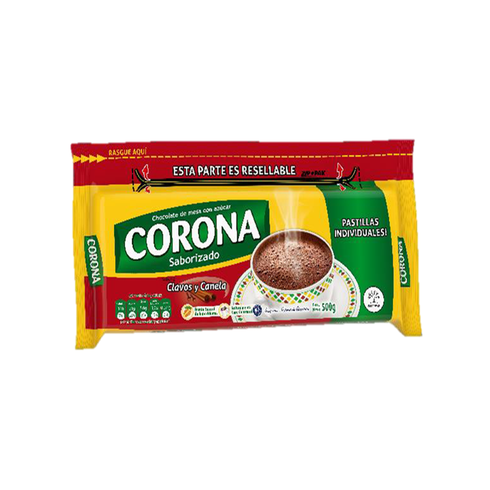 Chocolate Corona Sabor Clavo y Canela 500gr.
