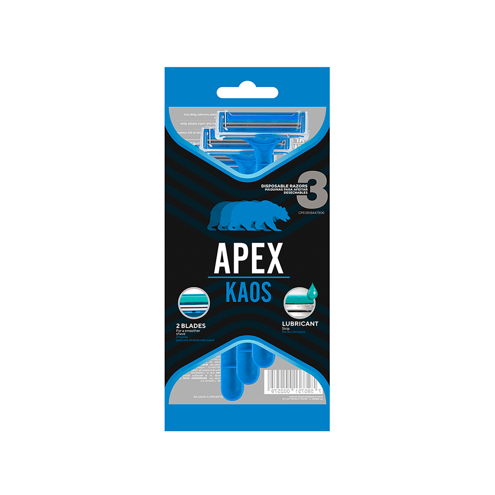 Apex Afeitadora Kaos 2 Hojillas x 3 und.