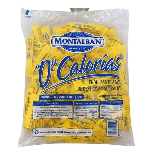 [7591357511453] Endulzante 0 Calorias Montalban 400 gr
