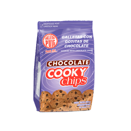 [7591082001977] Galletas Puig Chocolate Cooky Chips 200 gr.