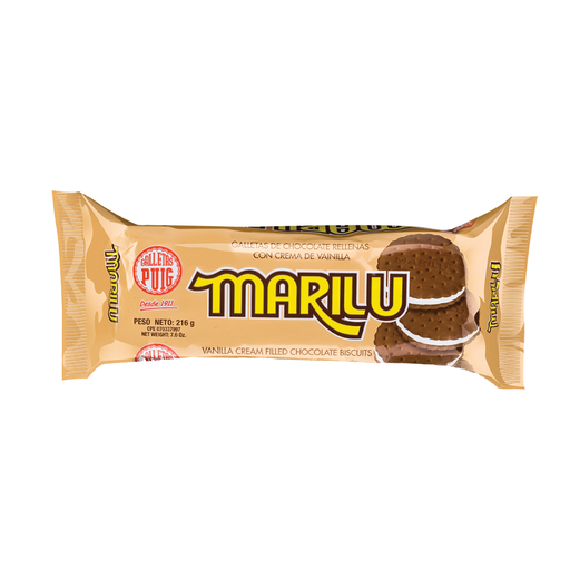 [7591082000239] Galletas Puig Marilu Choco Vainilla Tubular 216 gr.