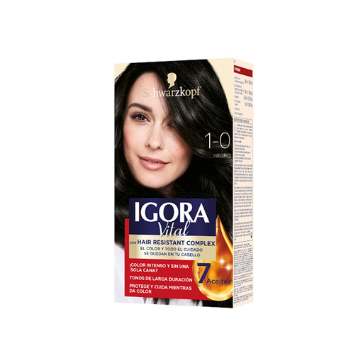[7702045387896] Tinte Igora Vital 1-0 Negro Estuche 50 ml