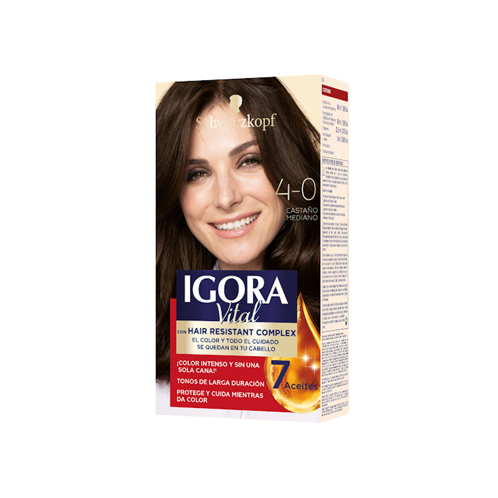 Tinte Igora Vital 4-0 Castaño Mediano Estuche 50 ml