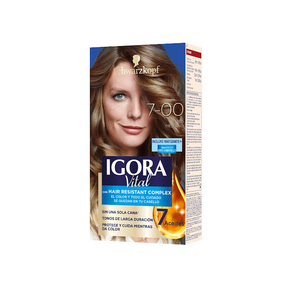 Tinte Igora Vital 7-00 Rubio Mediano Estuche 50 ml