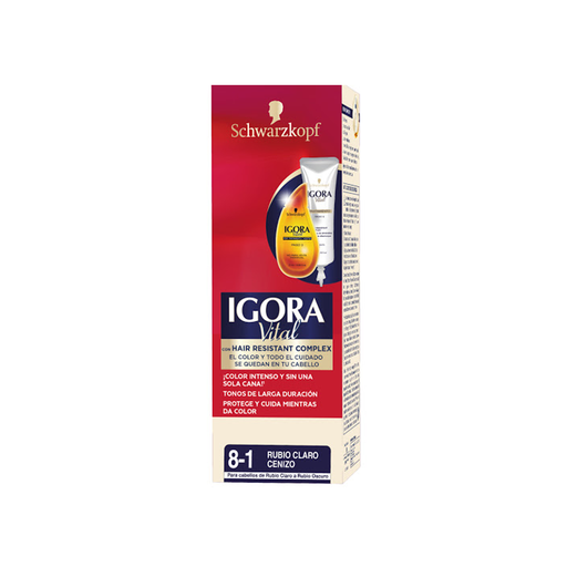 [7702045982381] Tinte Igora Vital 8-1 Rubio Claro Cenizo Tubo 50 ml