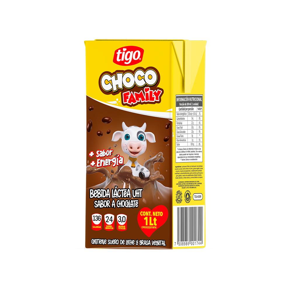 Bebida Achocolatada Liquida Tigo 1 Lt