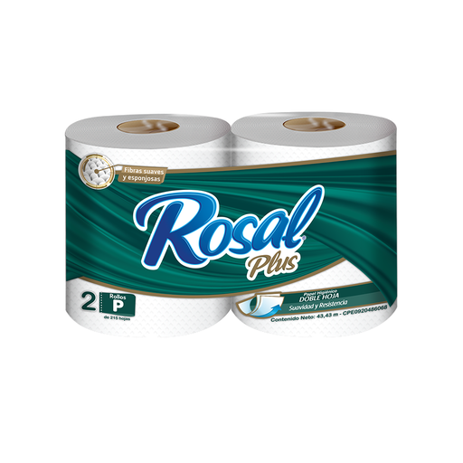 [7591098000810] Papel Higiénico Rosal Plus – 2 rollos x215 hjs