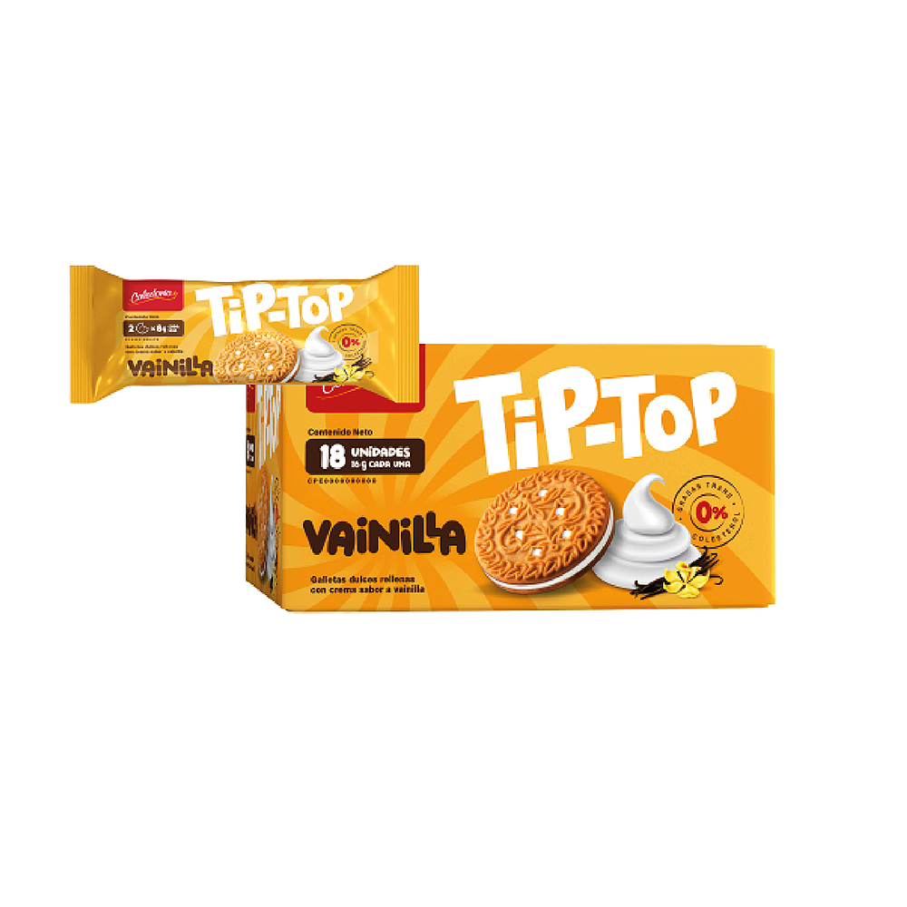 Galletas Tip Top Vainilla 18u x 16 gr