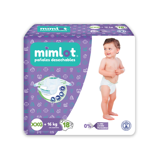 [1180201379255] Pañal De Bebé Mimlot - Talla XXG