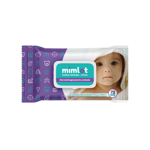 [0661799967112] Toallas Humedas para Bebés Mimlot - Crema 72 pcs