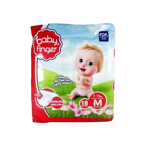 [7597597002201] Pañal Baby Finger - Talla M 18 UND