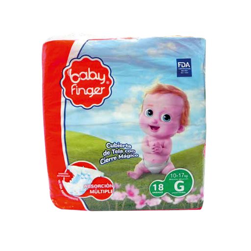 [7597597002218] Pañal Baby Finger Alive - Talla G 18 UND