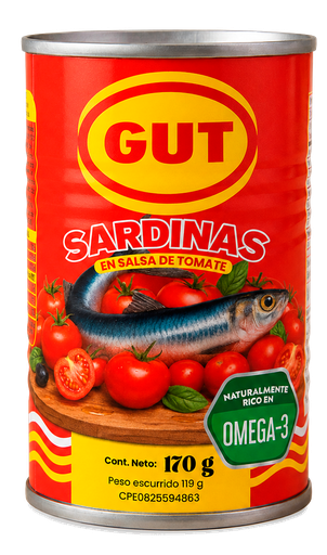 [7591211003858] Sardinas GUT en Salsa de Tomate 170 gr