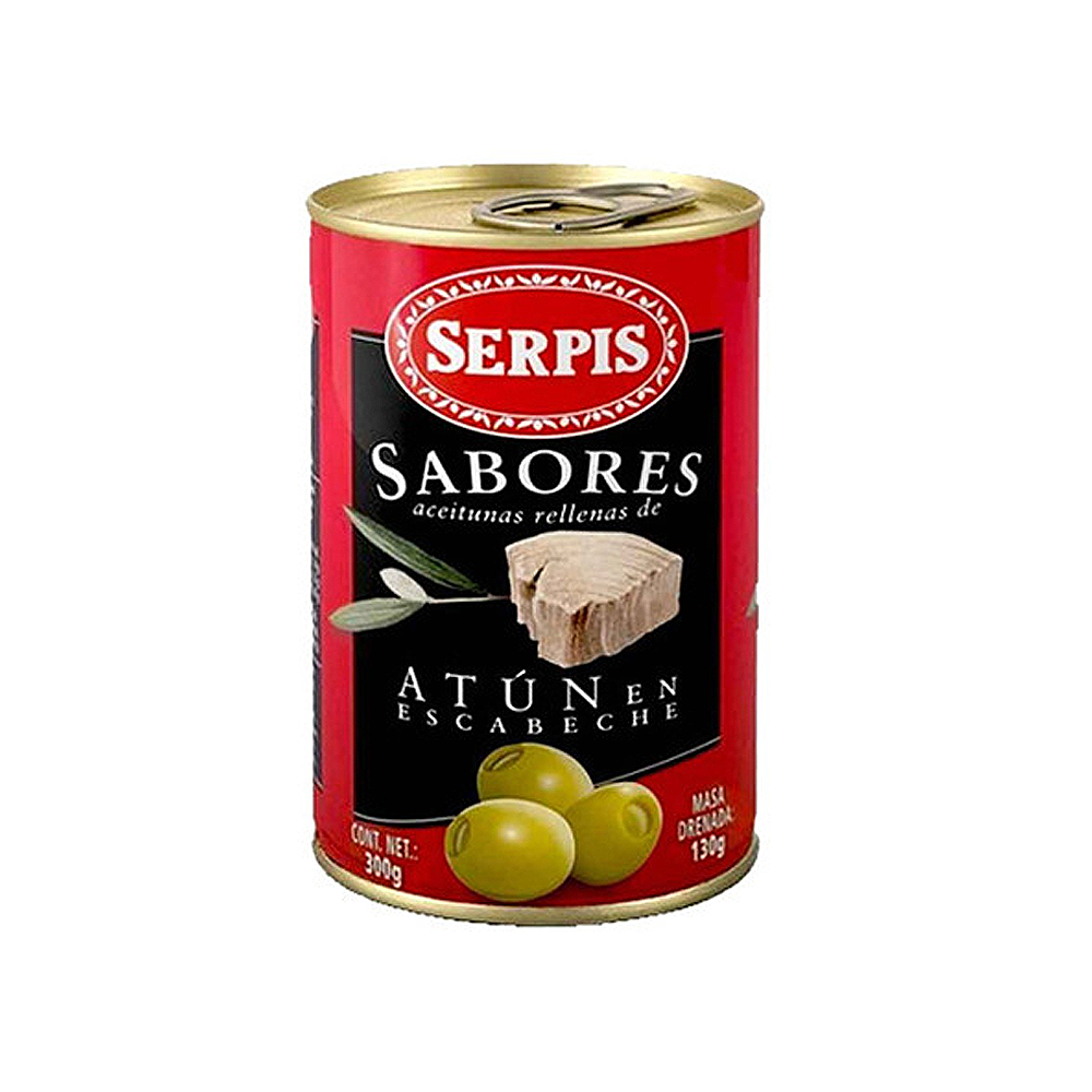 Aceitunas Serpis Rellenas de Atun en Escabeche Lata 300 gr