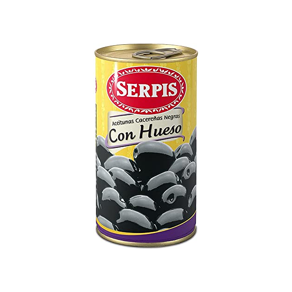 Aceitunas Negras Cacereñas Serpis con Hueso Lata 350 gr