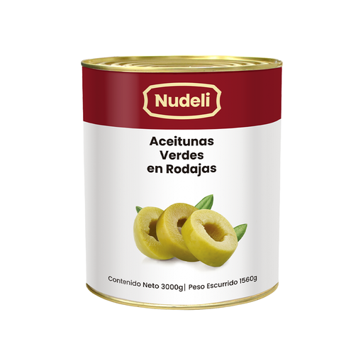 [0788115350110] Aceitunas Verdes en Rodajas 3Kg Nudeli
