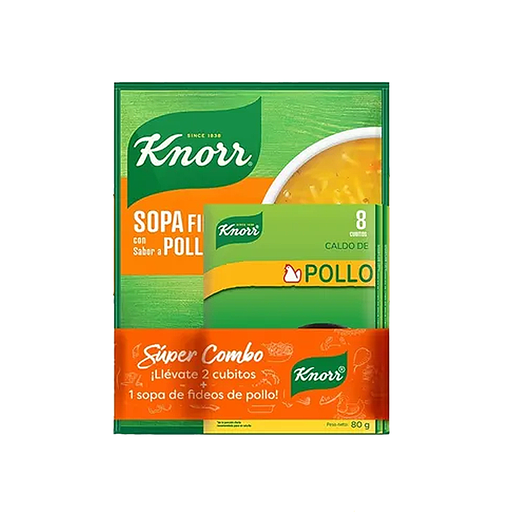 [725765285508] Combo Knorr 1 Sopa 60 gr + 2 Cubitos 8 unid.